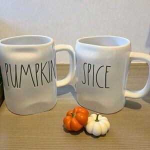 Rae Dunn PUMPKIN and SPICE Mug Set